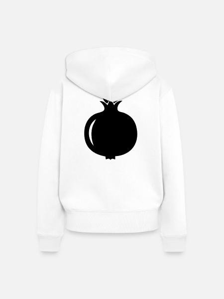 Granatapfel-Silhouette – Exotisches Fruchtdesign - Frauen Premium Bio Zip Hoodie - Weiß