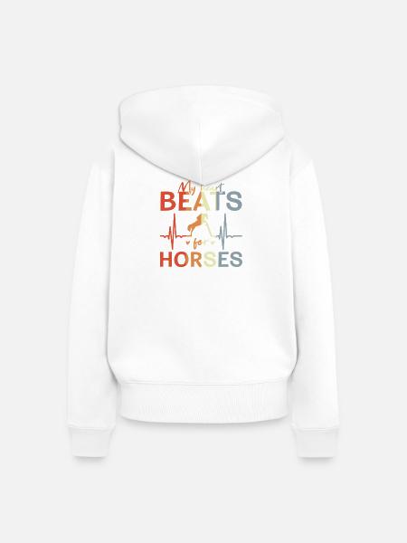 Ich liebe Reiten - Frauen Premium Bio Zip Hoodie - Weiß