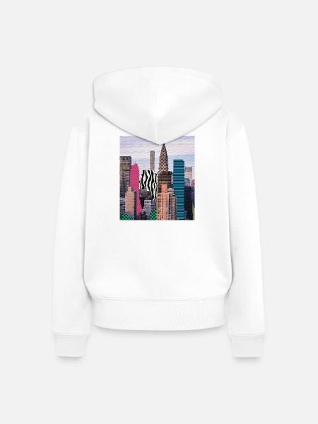 nyc - Frauen Premium Bio Zip Hoodie - Weiß