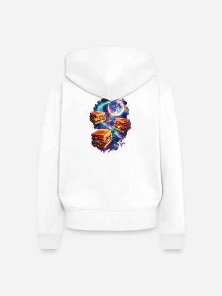 Galaktische Sandwich-Sterne - Frauen Premium Bio Zip Hoodie - Weiß