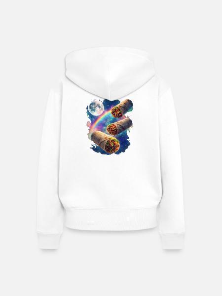 Kosmos Burrito Galaxy - Frauen Premium Bio Zip Hoodie - Weiß