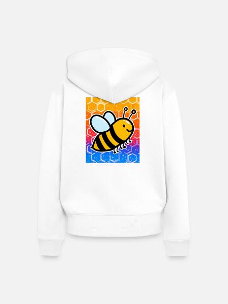 Biene - Frauen Premium Bio Zip Hoodie - Weiß
