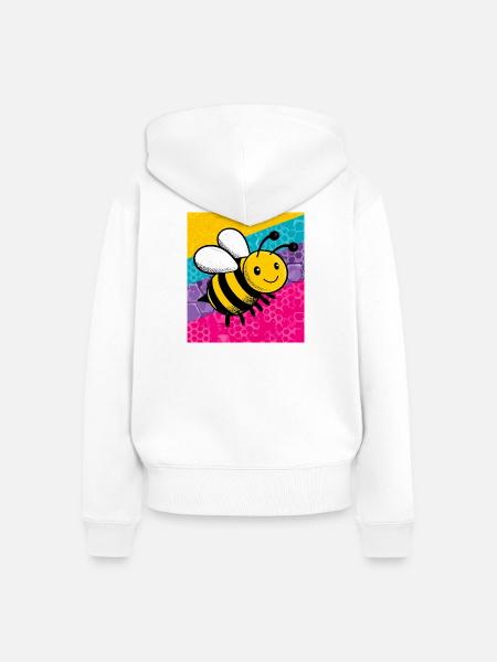 Biene - Frauen Premium Bio Zip Hoodie - Weiß