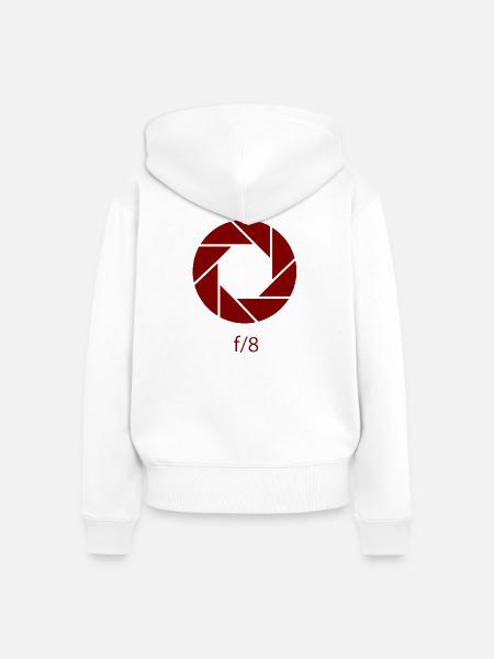 Apertur-f8-Rost - Frauen Premium Bio Zip Hoodie - Weiß