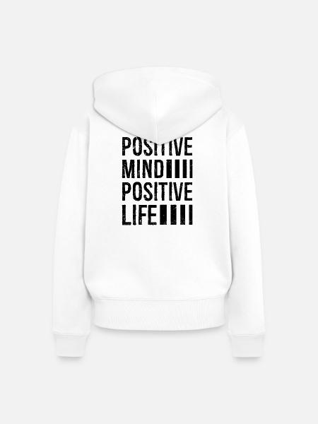 Positiver Geist positives Leben - Frauen Premium Bio Zip Hoodie - Weiß