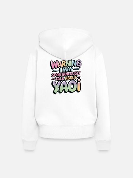 Spontanes Yaoi-Gespräch - Frauen Premium Bio Zip Hoodie - Weiß