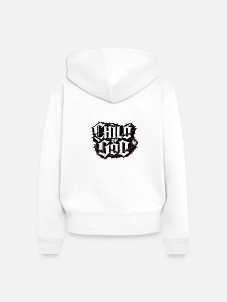 Child of God - Frauen Premium Bio Zip Hoodie - Weiß
