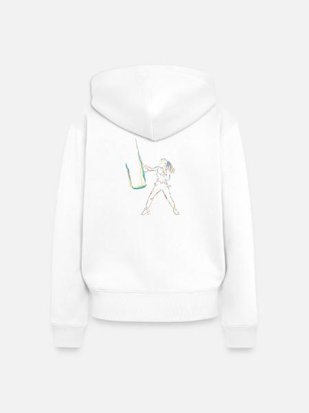 Boxerin Zeichnung - Frauen Premium Bio Zip Hoodie - Weiß