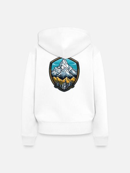 Berge Mountains - Frauen Premium Bio Zip Hoodie - Weiß