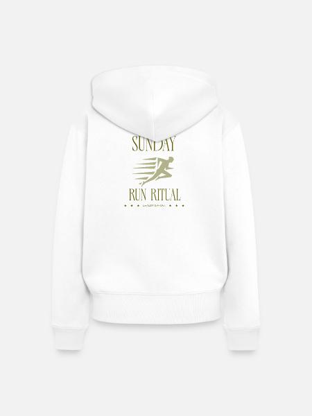 Runner - Sunday Run Ritual - Frauen Premium Bio Zip Hoodie - Weiß