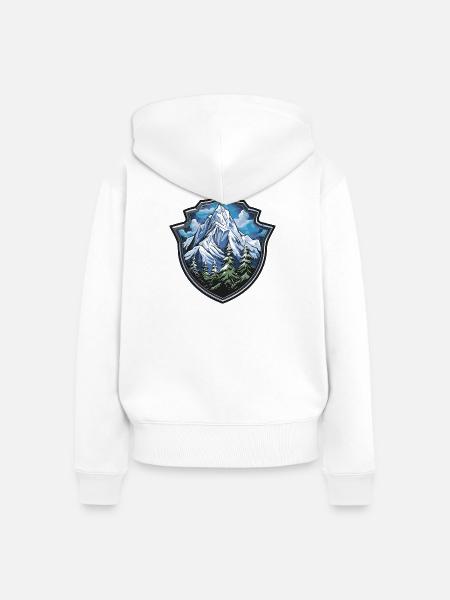 Berge - Frauen Premium Bio Zip Hoodie - Weiß