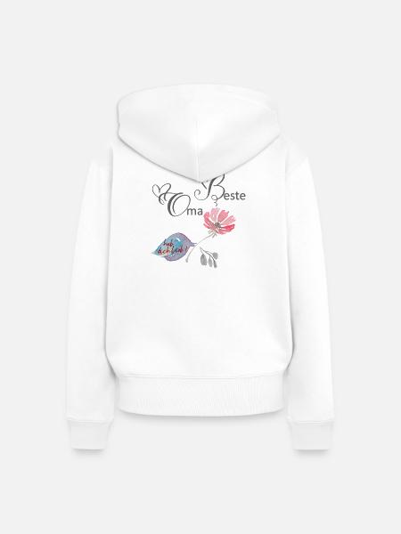 Beste Oma - Frauen Premium Bio Zip Hoodie - Weiß