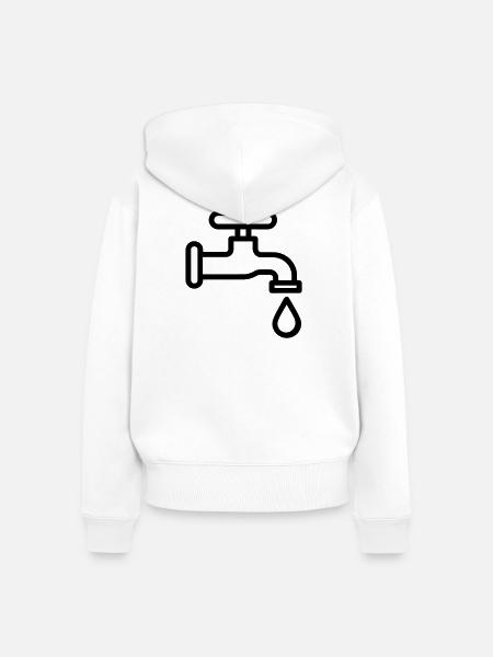 Klopfen - Frauen Premium Bio Zip Hoodie - Weiß