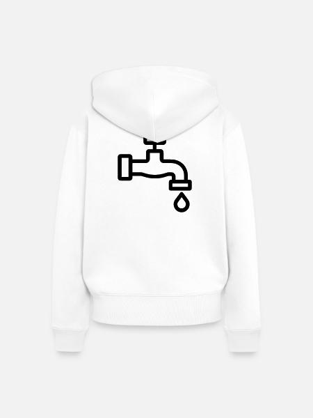 Klopfen - Frauen Premium Bio Zip Hoodie - Weiß