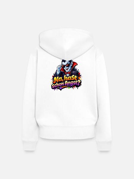 drakula-comic-spruch - Frauen Premium Bio Zip Hoodie - Weiß