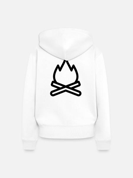 Lagerfeuer - Frauen Premium Bio Zip Hoodie - Weiß