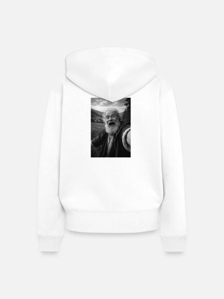 Galileo Galilei Selbstporträt - Frauen Premium Bio Zip Hoodie - Weiß