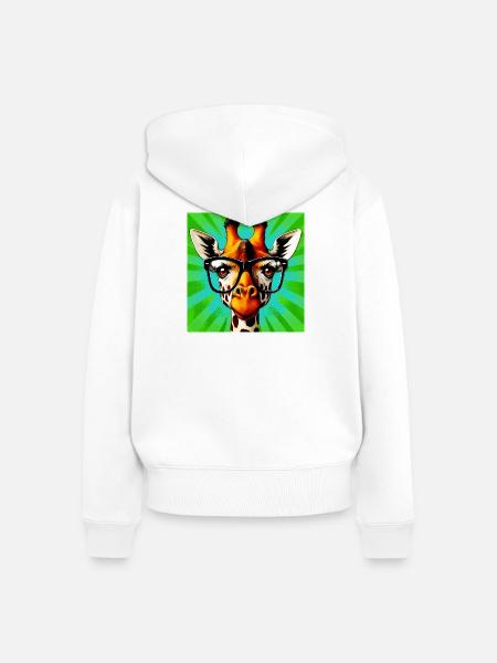 Giraffe - Frauen Premium Bio Zip Hoodie - Weiß
