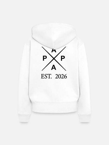 papa_est_2026- - Frauen Premium Bio Zip Hoodie - Weiß