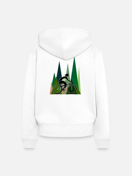 Radfahrer - Frauen Premium Bio Zip Hoodie - Weiß