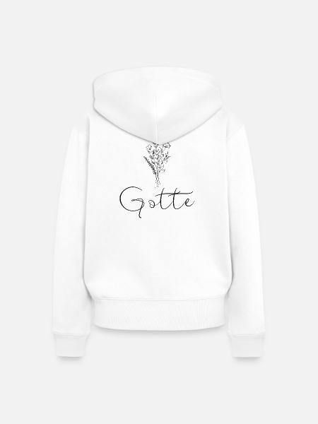 Gotte Design - Geschenk Patentante/Gotti - Frauen Premium Bio Zip Hoodie - Weiß