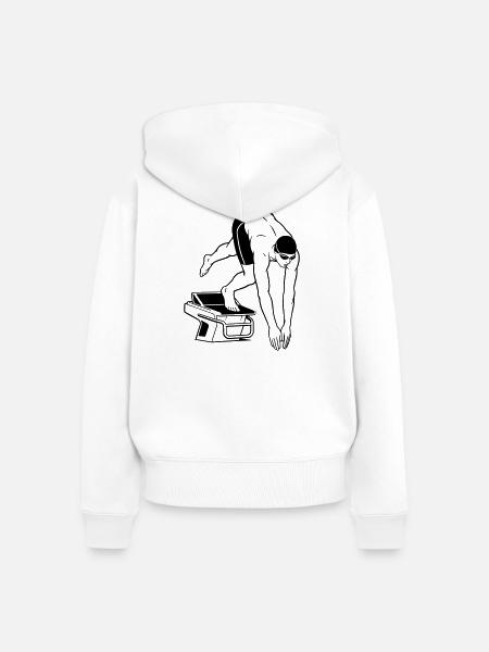 schwimmen - Frauen Premium Bio Zip Hoodie - Weiß