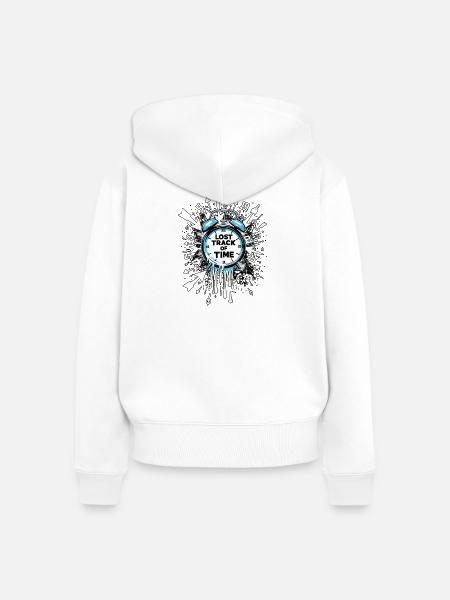 Lost Track Of Time Zeitblindheit - Frauen Premium Bio Zip Hoodie - Weiß