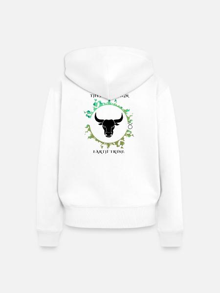 Mein Sternzeichen ist Stier - Frauen Premium Bio Zip Hoodie - Weiß