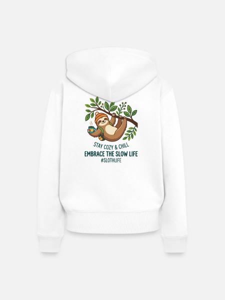 Niedliches magisches Puzzlestück zwinkernd Maskottchenherz - Frauen Premium Bio Zip Hoodie - Weiß