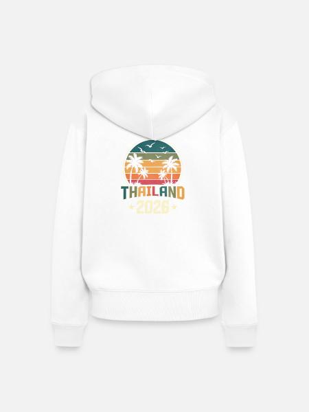 Thailand 2026 - Frauen Premium Bio Zip Hoodie - Weiß