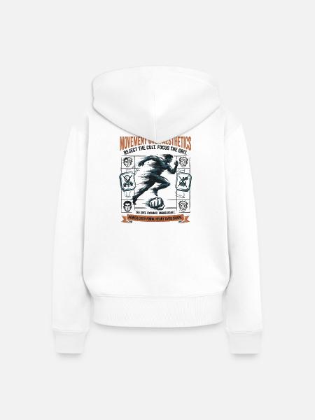 Focus The Grit - Frauen Premium Bio Zip Hoodie - Weiß