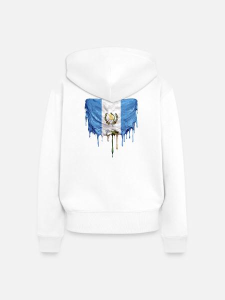 Guatemala Flagge Schmelz-Effekt - Frauen Premium Bio Zip Hoodie - Weiß