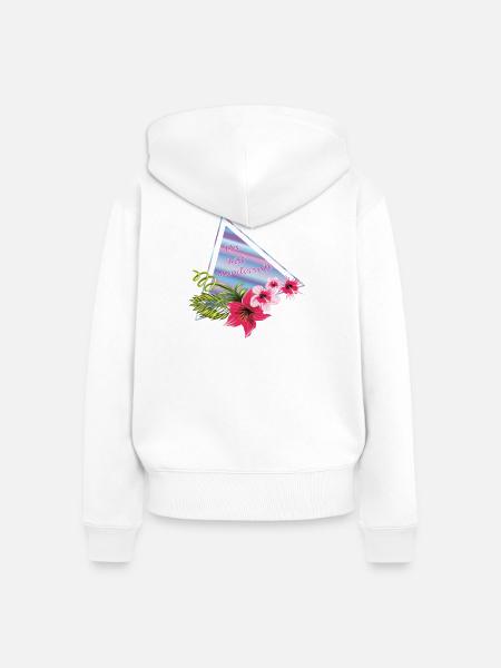 Du bist wundervoll - Frauen Premium Bio Zip Hoodie - Weiß