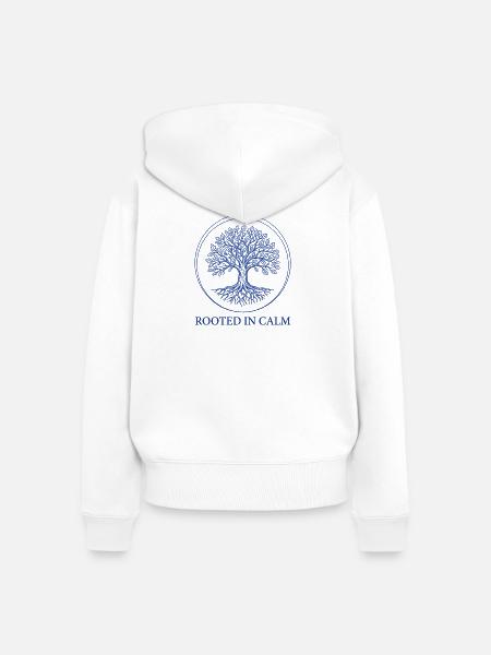 Baum der Ruhe und Wurzeln - Frauen Premium Bio Zip Hoodie - Weiß