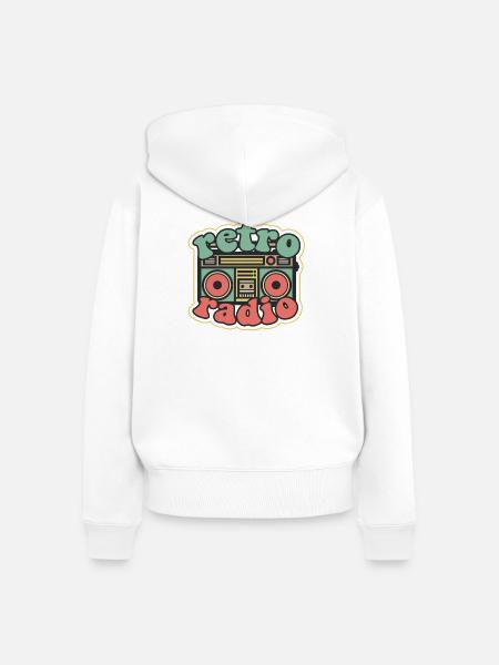 Retro Radio Boombox Gefühl - Frauen Premium Bio Zip Hoodie - Weiß