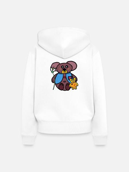 Teddy Teddybären Kinder Kind Bär - Frauen Premium Bio Zip Hoodie - Weiß