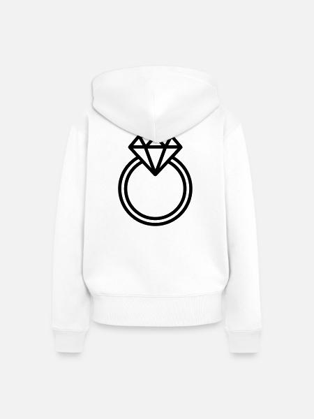 Ehering - Frauen Premium Bio Zip Hoodie - Weiß