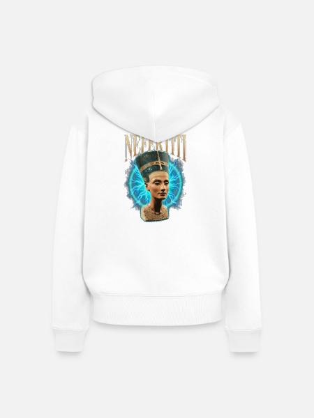 Nefertiti Donner - Frauen Premium Bio Zip Hoodie - Weiß