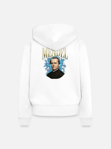 Gregor Mendel Donner - Frauen Premium Bio Zip Hoodie - Weiß