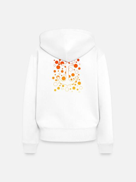 Leuchtender Anker mit Bubbles - Frauen Premium Bio Zip Hoodie - Weiß