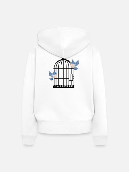 Sorglos - Frauen Premium Bio Zip Hoodie - Weiß