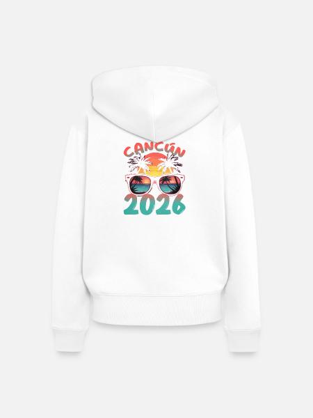 Cancun 2026 - Frauen Premium Bio Zip Hoodie - Weiß