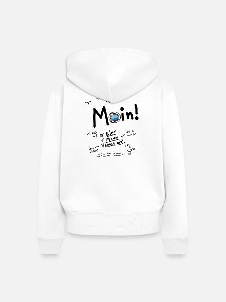 Moin Meer Bier Urlaub - Frauen Premium Bio Zip Hoodie - Weiß