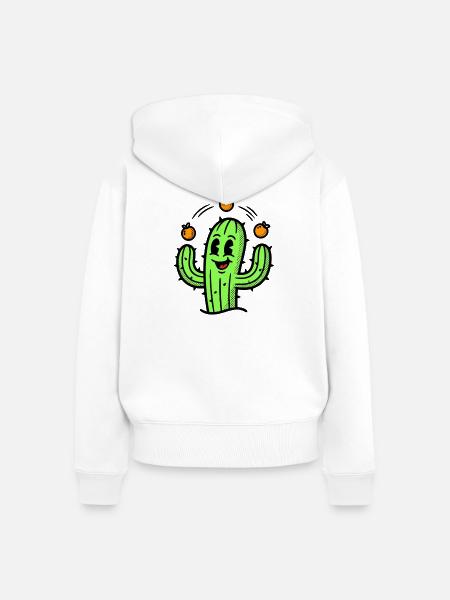 Ein Kaktus mit echtem Talent - Frauen Premium Bio Zip Hoodie - Weiß