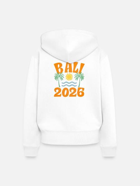 Bali 2026 - Frauen Premium Bio Zip Hoodie - Weiß
