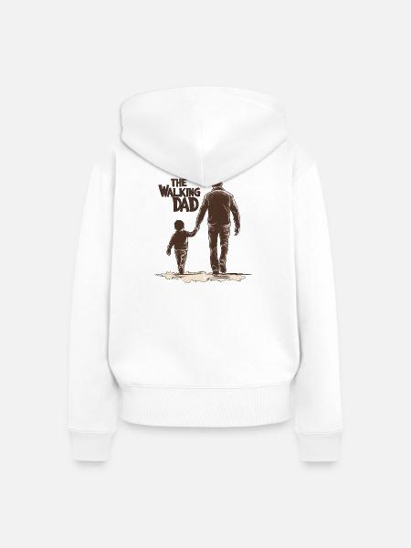 Der laufende Vater - Frauen Premium Bio Zip Hoodie - Weiß