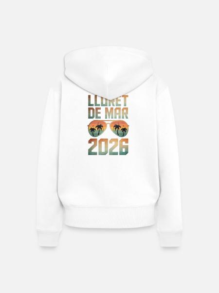 Lloret De Mar 2026 - Frauen Premium Bio Zip Hoodie - Weiß