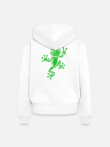 Laubfrosch - Frauen Premium Bio Zip Hoodie - Weiß
