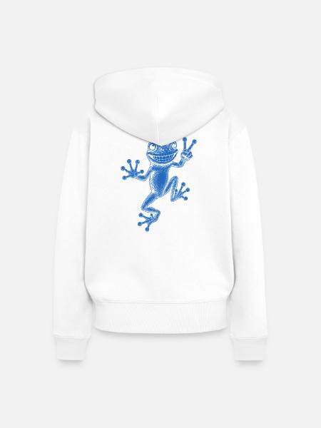 Laubfrosch - Frauen Premium Bio Zip Hoodie - Weiß