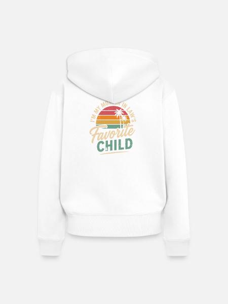 Lieblingskind der Schwiegermutter - Frauen Premium Bio Zip Hoodie - Weiß